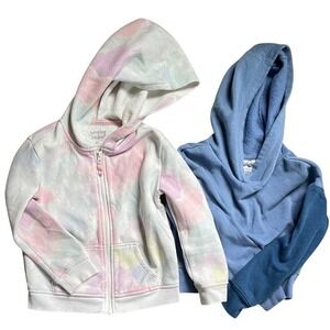 Jumping Beans Pastel Tie-Dye and Blue Hoodies- Set of Two